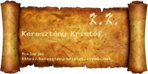 Keresztény Kristóf névjegykártya