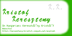 kristof kereszteny business card